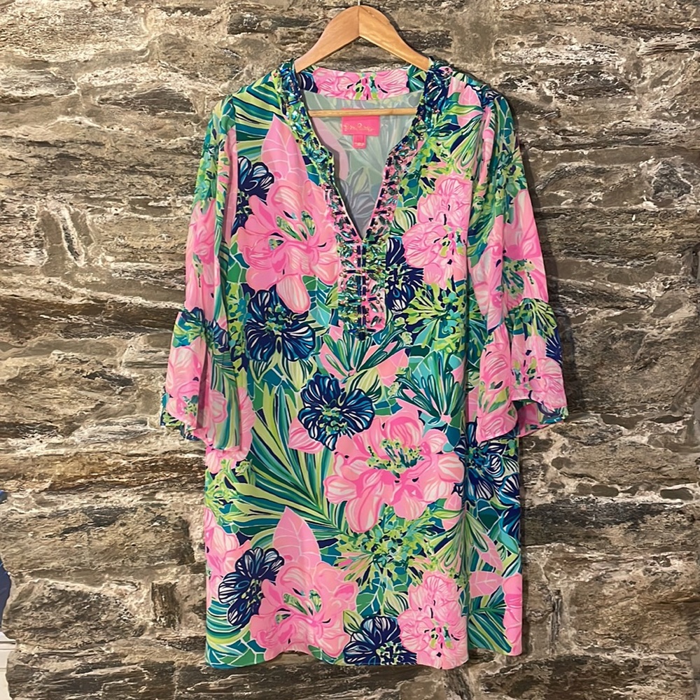 Lilly Pulitzer Elenora Dress Island Escape- Size Women's Large